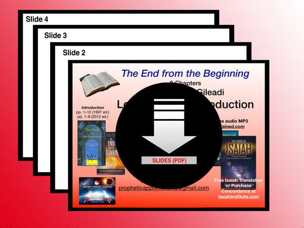 SLIDES - Isaiah Class 01 (1.1B) Isaiah Class Introduction
